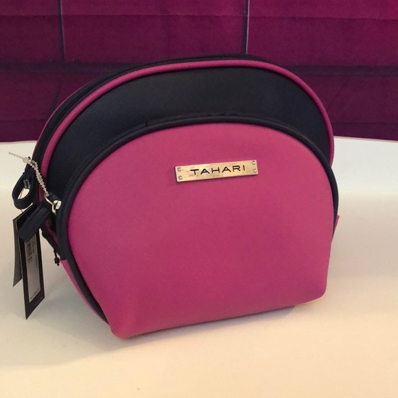 TAHARI 2 piece Pink & Navy Dome Multi use Bag Set - Picture 4 of 8